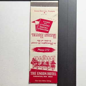 The Union Hotel Flemington New Jersey Vintage Rot Weiß Streichholzschachtel - Bild 1 von 3