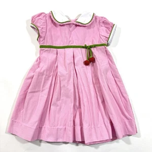 Little English Pink Corduroy Dress Cherry Detail Size 3T - Picture 1 of 6