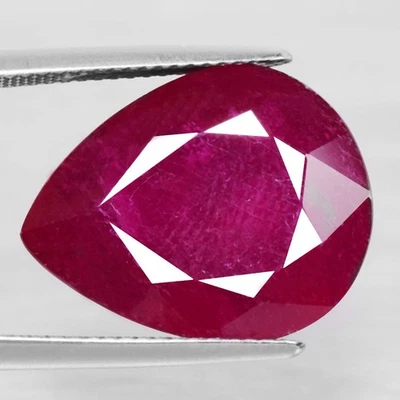 20.50CT. GENUINE BLOOD RED RUBY PEAR FACET CUT 18.5X14.6X9.3 MM. GEMSTONE AFRICA - Image 1 of 4
