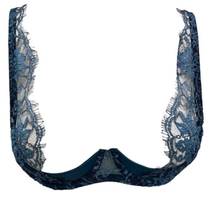 Reggiseno Coco de Mer Camelia's High Apex Tuffo Ferretto Pizzo Trasparente in Smeraldo 36B - Foto 1 di 11