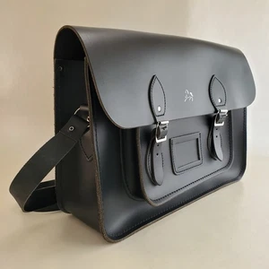 Cambridge Satchel Company Umhängetasche 15" schwarz Leder - Pferd Logo - top - Bild 1 von 16