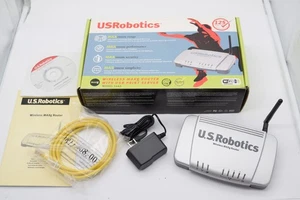 U.S. Robotics Wireless MAXg Router 5461 w/ USB Print Server CD Cable Manual Box - Picture 1 of 7