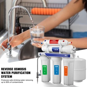 5 Stage Reverse Osmosis Water Filtration System Purifier 300L 75 GPD 41-122°F - Picture 1 of 16