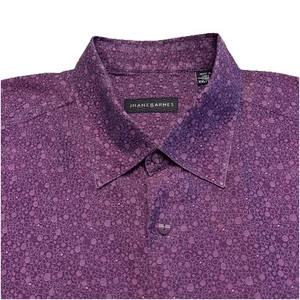 Jhane Barnes Herren Hemd 2XL Seidenmischung Rundmuster Lila Pflaume NEUWERTIG - Bild 1 von 23