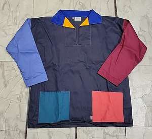 Newlyn Fisherman Artist Smock Cotton Cornish Color Block Stripe Men's Large - Picture 1 of 9