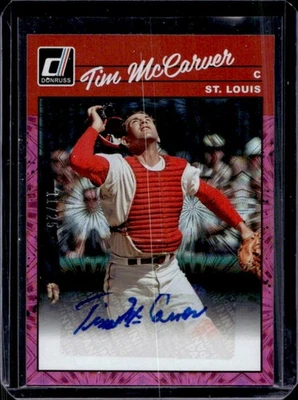 2023 Donruss Tim McCarver Retro 1990 Signatures Pink Fireworks Auto #11/25 - Image 1 of 2