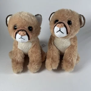 The Petting Zoo Plush Lion Cubs Brown 6" 2022 Set Of 2 Stuffed Animal Toy - Picture 1 of 11