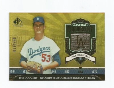 CARTÃO DON DRYSDALE JERSEY NUMERADO 53/550! SEU HUMBER 53! ENCONTRADO DIFÍCIL! VEJA FOTOS! - Imagem 1 de 2