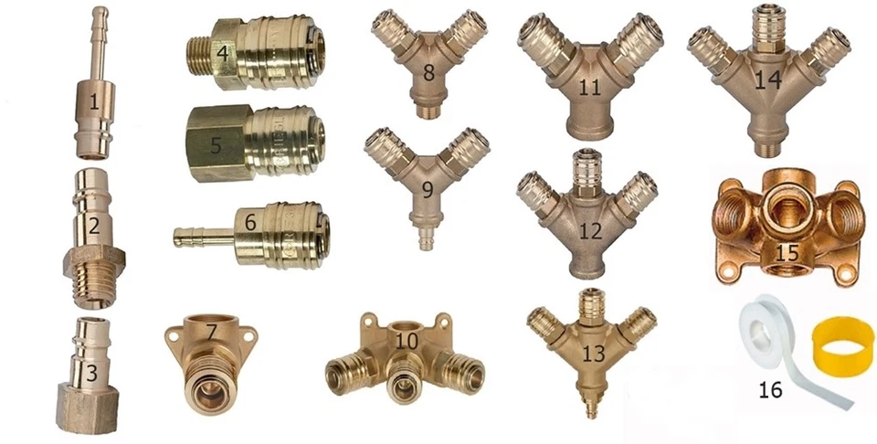 TTC Compressed Air Coupling Hose Connection Pneumatic Distributor Wall Socket