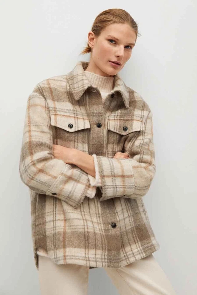 Chaqueta Corta Marrón Beige Mango Talla Extra Pequeña XS - Imagen 1 de 3