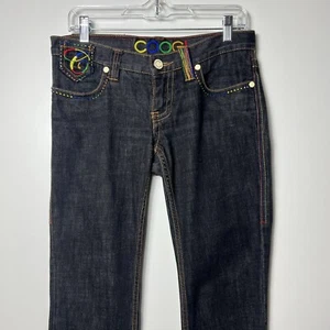 coogi australia women’s rainbow stitch bootcut jeans size 9/10 - Picture 1 of 12