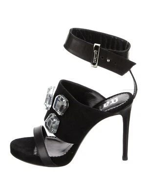 JOHN GALLIANO Black Leather Studded Accents Mules Size 6.5 FR 37.5 VeryGood Used - Image 1 of 4