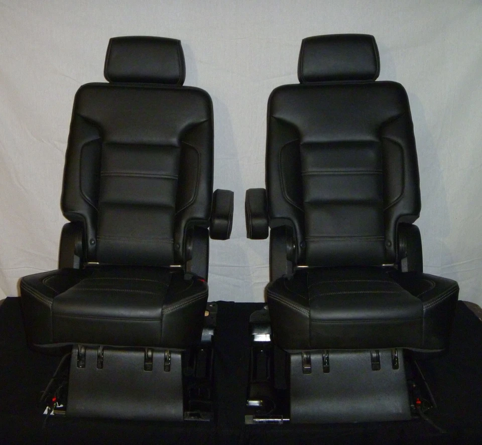 GMC Yukon 2016 fabricante de equipos originales cuero negro segunda fila asientos capitan térmicos SLE SLT Denali XL Foto 1 de 1