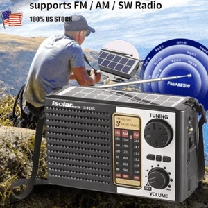 Solar Radio Portable FM/AM SW Digital Bluetooth Speaker MP3 Player Rechargeable - Picture 1 of 14