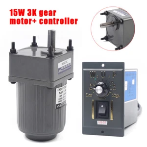 110V AC Gear Motor Electric + Variable Speed Controller 1:3 0-450 RPM 15W Motor - Picture 1 of 12