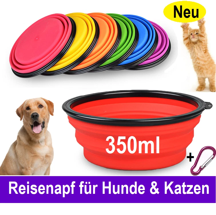 Fressnapf Wassernapf Hunde Katze faltbar Hundenapf Trinknapf Reise Napf 350ml 🐶 - Bild 1 von 1