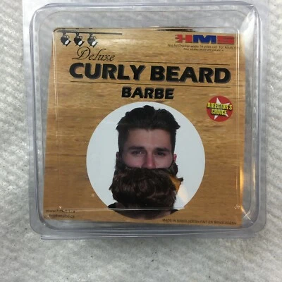 Curly Beard HMS Unisex Adult Brown Directors Choice Deluxe  Size Short   - Image 1 of 3