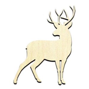 Deer 2 Unfinished Wood Shape Craft Supply - Picture 1 of 1