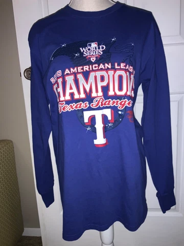 Texas Rangers Sports Baseball 2010 World Series  Blue T Shirt Size M Cover