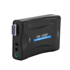 1080P VGA to SCART Video Audio Converter Signal Adapter Fr HD TV DVD Box Monitor