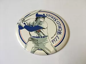 Rare Vintage LARGE 1977 World Series Yankees Dodgers On Site Pin Button - Picture 1 of 1