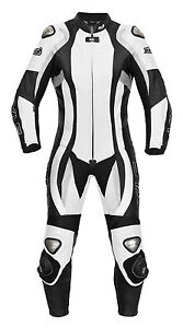 Ladies Leather Suit By XLS One-Piece Black White Size 34 36 38 40 42 44