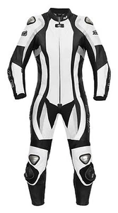 Damen Lederkombi von XLS einteilig schwarz weiß Einteiler Gr. 34 36 38 40 42 44 - Bild 1 von 8