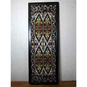 Vintage Woven/.Crewel Tapestry Geometric Design