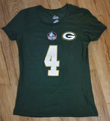 Camiseta majestuosa para mujer Green Bay Packers Brett Favre Salón de la Fama talla pequeña Foto 1 de 4