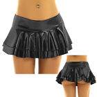 Women's Leather Shiny Metallic Short Mini Skirt Night Club Bodycon Tight Dress