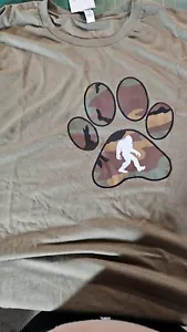 Bigfoot Camo Paw Print T-Shirt – Bella + Canvas - Picture 1 of 3
