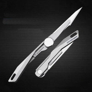 TC4 Titanium Knife Scalpel Blade Mini Pocket EDC Tools Survival Folding Keychain - Picture 1 of 12