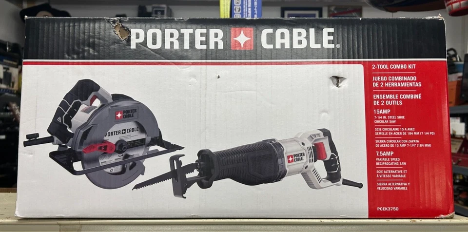 Porter Cable PCEK3750 Kit - PCE360 Reciprocating Saw - PCE300 7/1/4 Circular Saw - Image 1 of 1