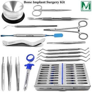 Juego de 17 instrumentos de casete quirúrgico odontología implante cirugía oral dental - Imagen 1 de 15