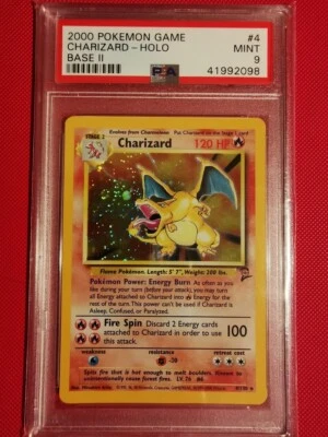 2000 Pokemon Charizard 04/130 Base Set 2 PSA 9 Ultra Rare Holo Mint - Image 1 of 2