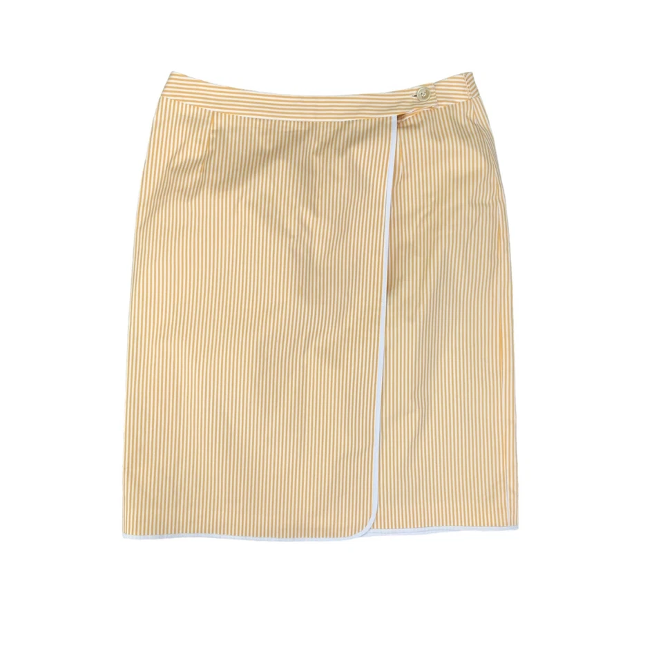 Falda Brooks Brothers Mujer 6 Multi Rayas Botón Envolvente Forrada Tejida Italia Mini Foto 1 de 4