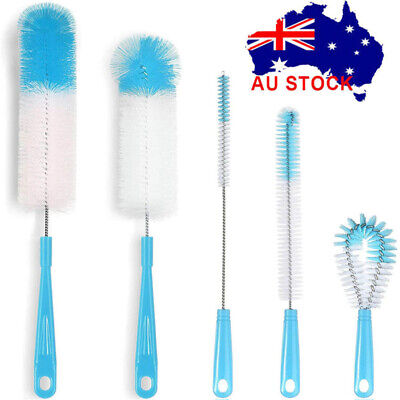 Bottle Cleaning Brush Set 5 Pack Long Water Bottle And Straw Cleaning Brush AU • 15.99$