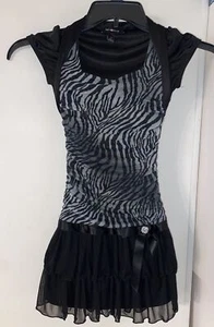 Girls Amy Byer Size 7 Short Sleeve Printed Dress Drop Waist - Picture 1 of 6