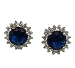 Orecchini DONNA in argento modello KATE zircone pietra Blu - Imagen 1 de 3