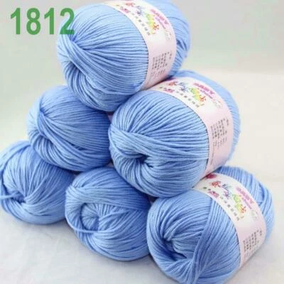 Sale lot 6 Skeins x50g Cashmere Silk Wool Children Hand Knitting Crochet Yarn 12 - Image 1 of 4