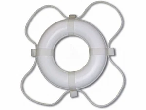 24" BIANCO *Approvato Guardia Costiera* ANELLO VITA IN SCHIUMA {PS361} (STILE PISCINA - 361) - Foto 1 di 1