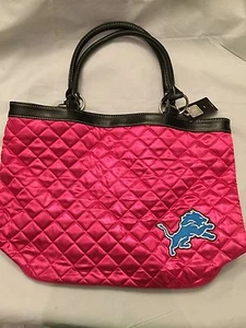 Detroit Lions Womens Pink Purse . NFL Girls Ladies Red Wings Tigers 12"x16" - Picture 1 of 3