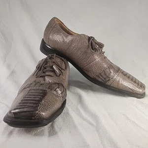 Shoes Giorgio Brutini Gray Square Toe Balanced Leather Tassel 158688 Men 12M VTG - Picture 1 of 11