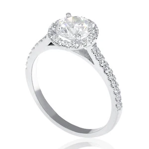 Valentinstag 1 Karat runder verbesserter Diamant-Verlobungsring D/VS2 14K Weißgold - Bild 1 von 5