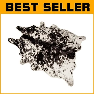 Elegant Faux Cowhide Rug 5.2ft x 6.6ft - Stylish Cow Print for Western Decor - Picture 1 of 10