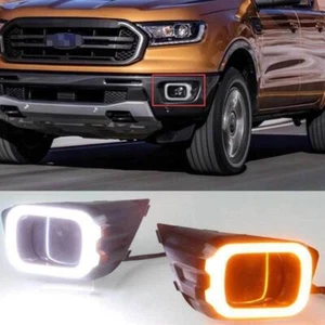 LED DRL Front Bumper Fog Lights Assembly Turn Signal For Ford Ranger 2019-2021 - Foto 1 di 11
