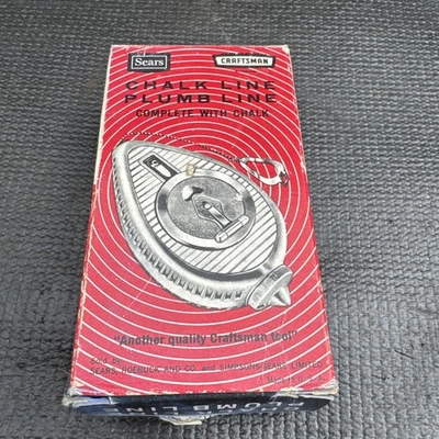 Rare Sears Craftsman USA Nos Chalk Line Plumb Crown Logo 37734 New In Box - Image 1 of 4
