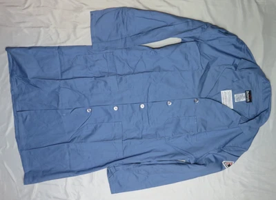 BULWARK UNISEX MED REG M-RG BLUE LAB COAT FR 7.7 ATPV 100% COTTON NEW NWOT - Image 1 of 4