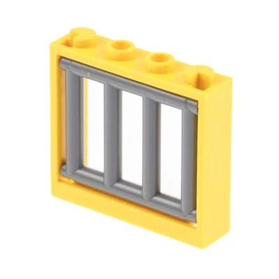 1X Lego Window Frame 1X4X3 Yellow Grid New-Dark Gray House 62113 60594 - Image 1 of 2