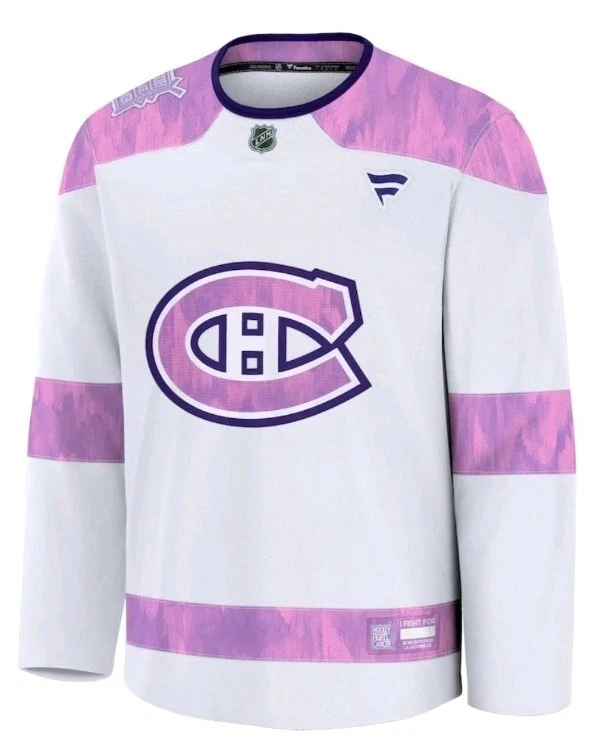 Montreal Canadiens Fanatics 2024 Hockey Fights Cancer Practice Jersey - White
